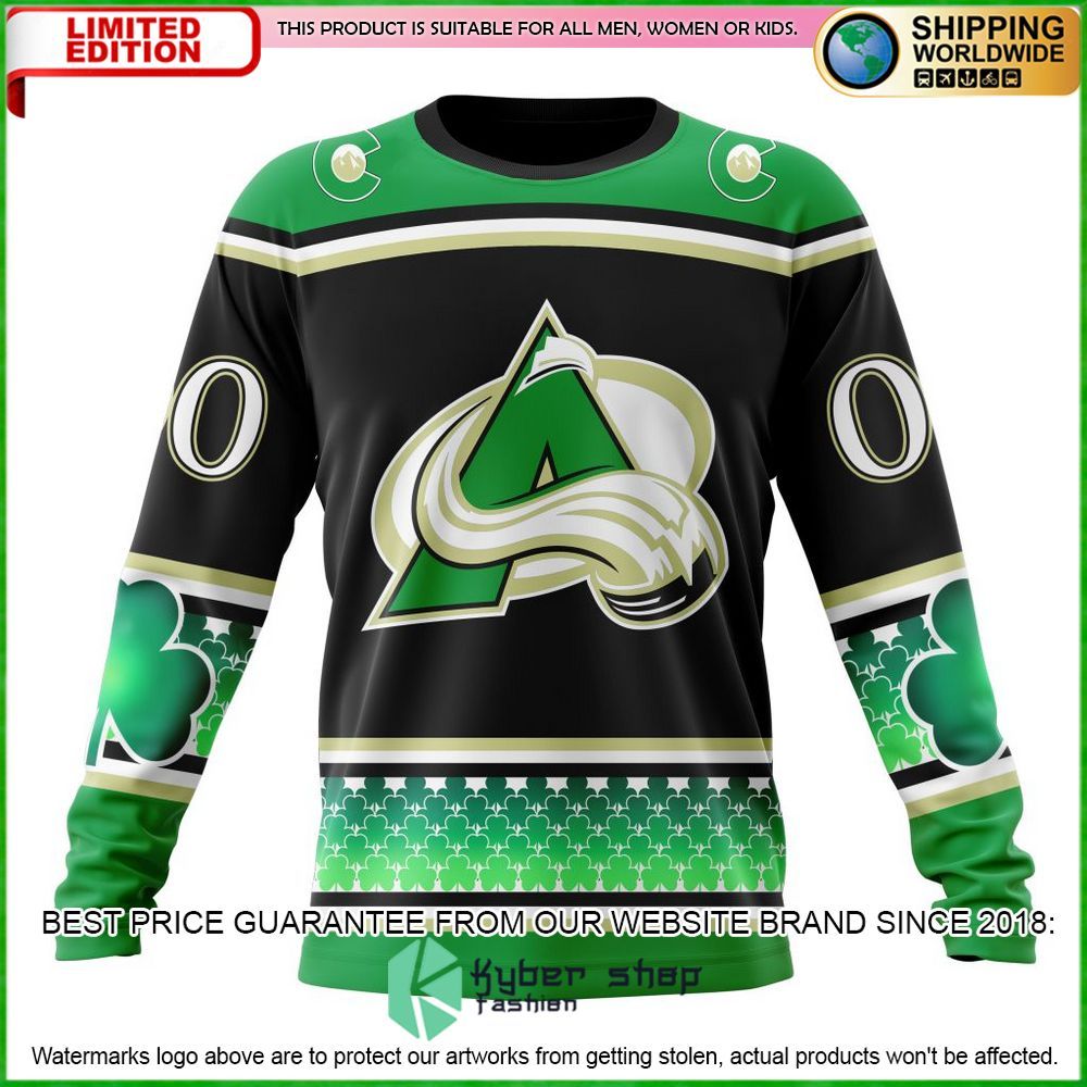 colorado avalanche st patricks day personalized hoodie shirt limited edition 5wp9r