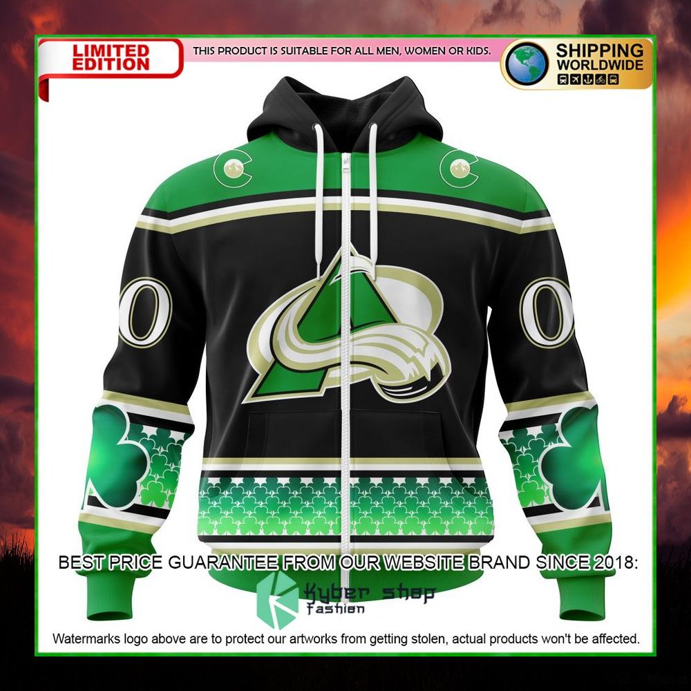 colorado avalanche st patricks day personalized hoodie shirt limited edition evqdw