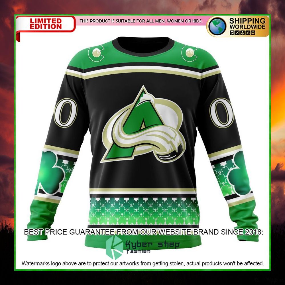 colorado avalanche st patricks day personalized hoodie shirt limited edition mq2si