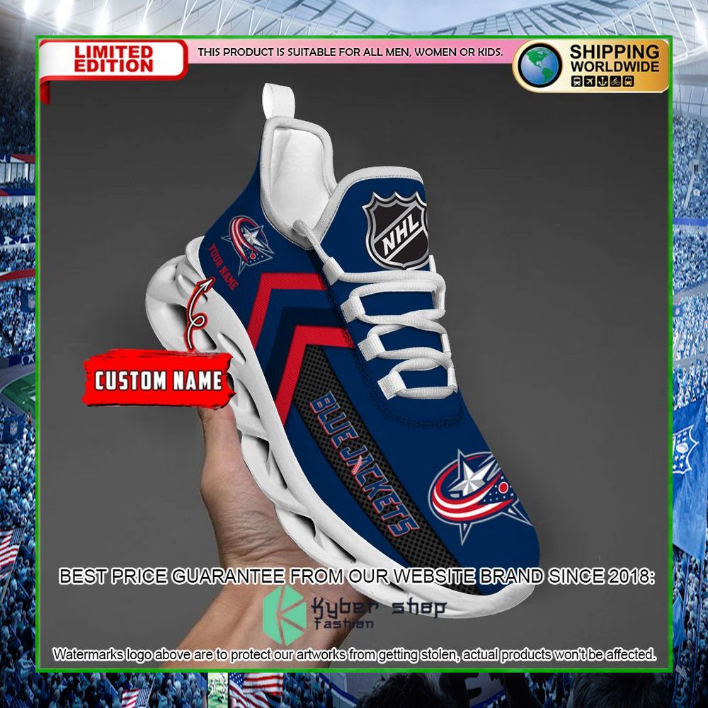 columbus blue jackets custom name clunky max soul shoes limited edition fr5l9