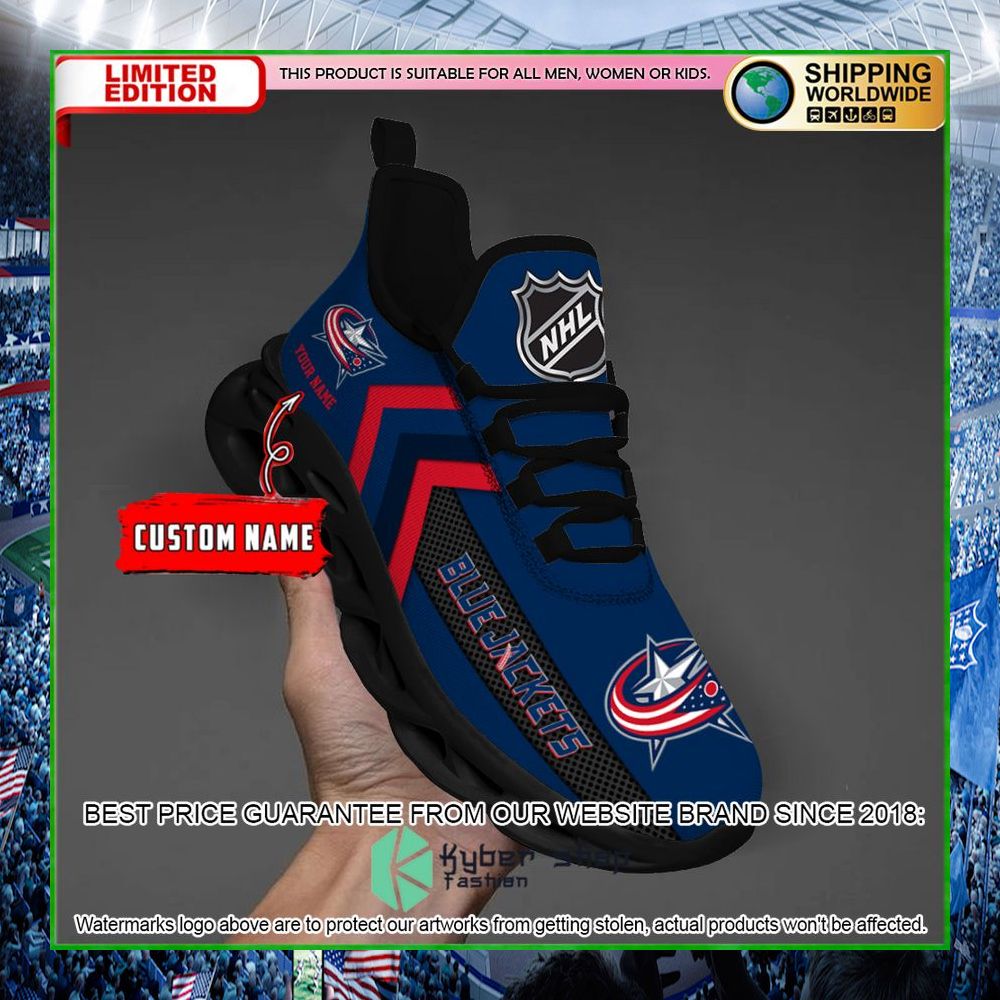 columbus blue jackets custom name clunky max soul shoes limited edition g7edy