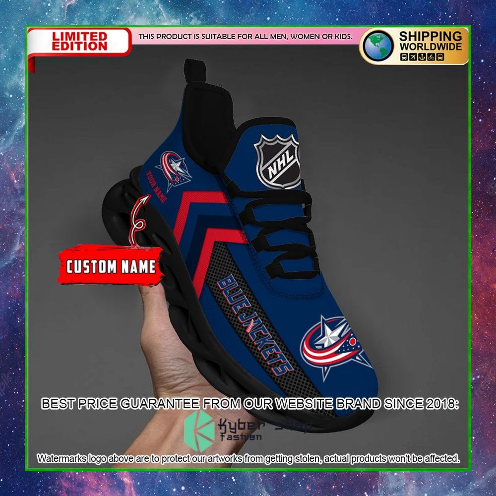 columbus blue jackets custom name clunky max soul shoes limited edition k76lm