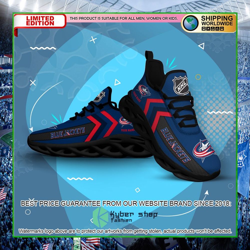 columbus blue jackets custom name clunky max soul shoes limited edition ksok9