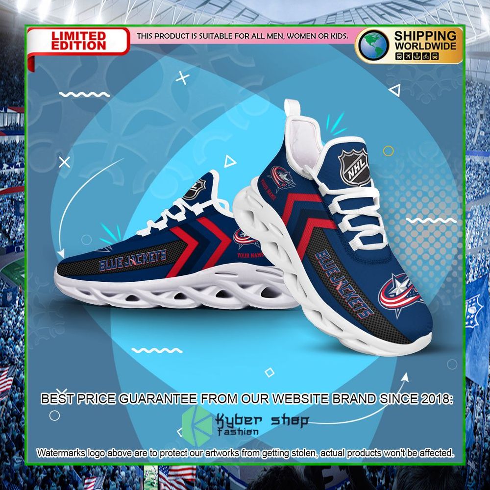 columbus blue jackets custom name clunky max soul shoes limited edition