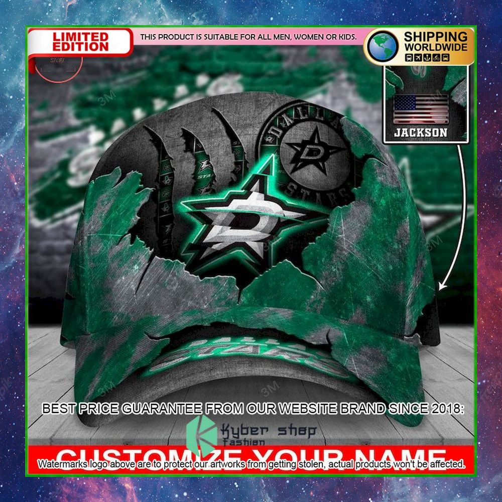 dallas stars skull nhl custom name cap limited edition