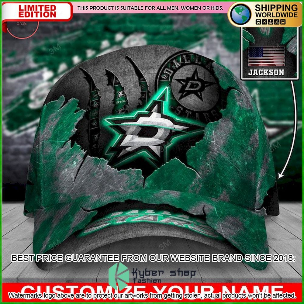dallas stars skull nhl custom name cap limited edition y659w