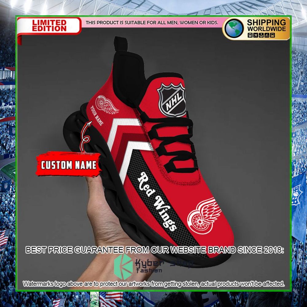 detroit red wings custom name clunky max soul shoes limited edition 3d1j1