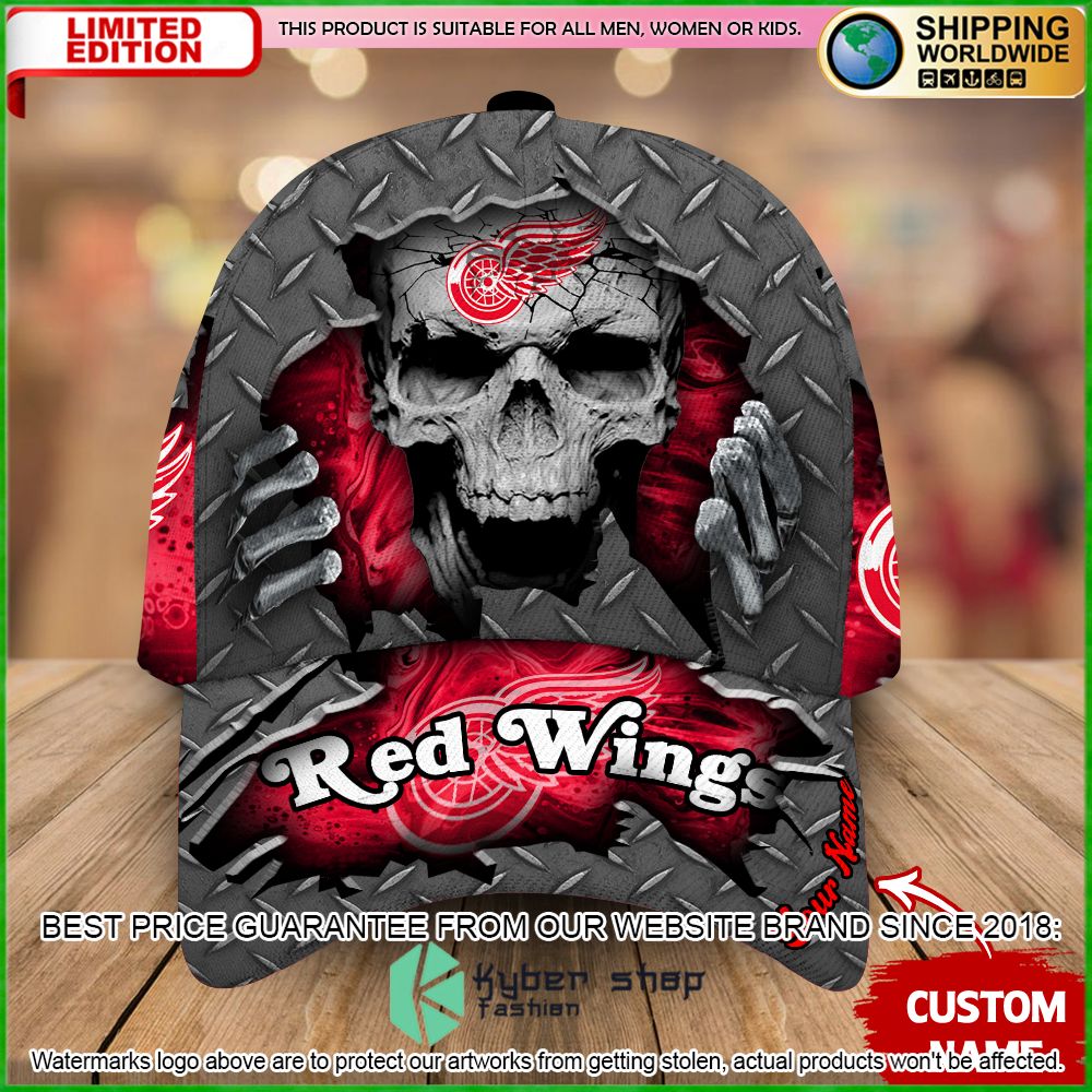 detroit red wings custom name nhl skull cap limited edition 2pg4u