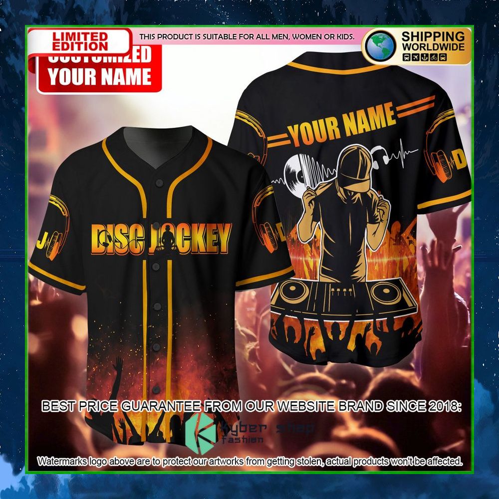 disc jockey custom name baseball jersey limited edition cvtlw