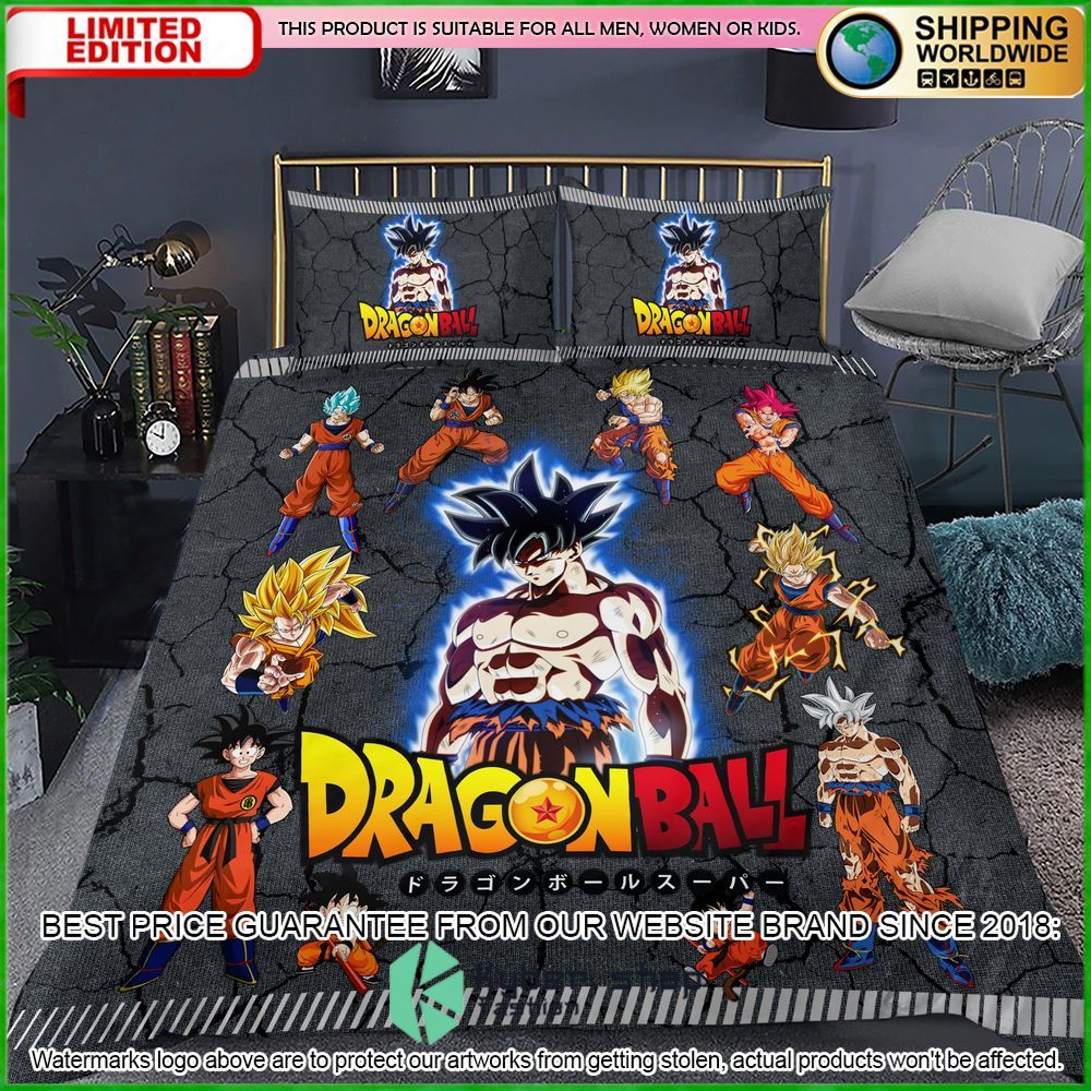 dragon ball goku power level crack bedding set limited edition 1gjpb