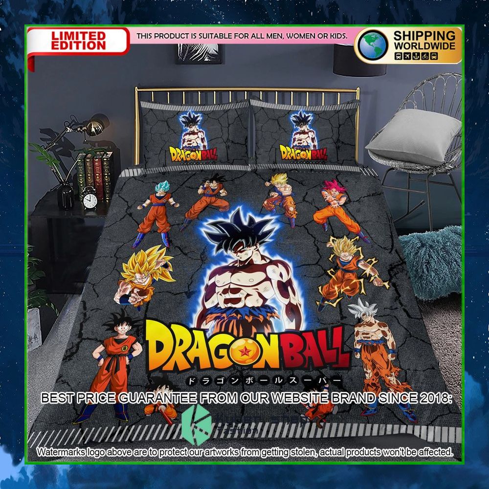 dragon ball goku power level crack bedding set limited edition 3qq50