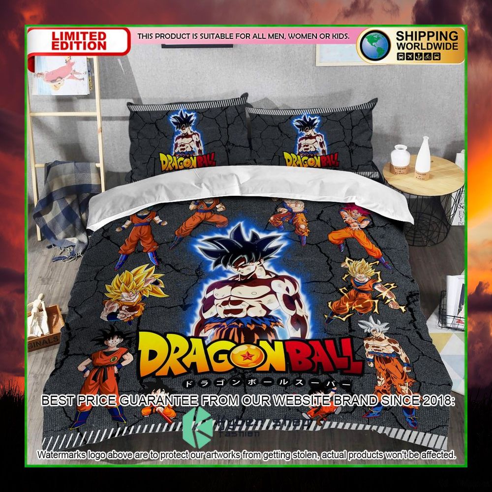 dragon ball goku power level crack bedding set limited edition flc0y