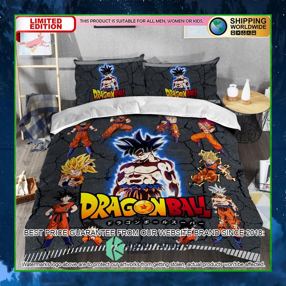 dragon ball goku power level crack bedding set limited edition gk8wn