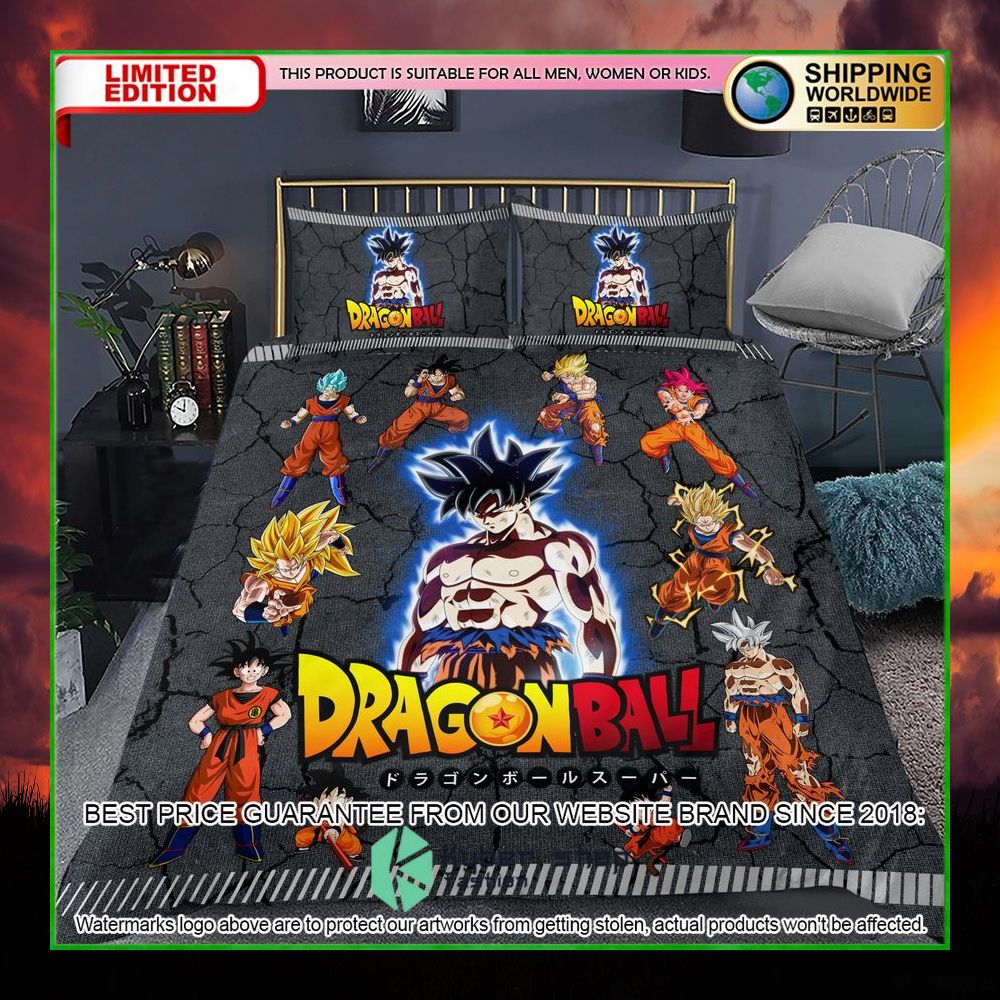 dragon ball goku power level crack bedding set limited edition jbja0