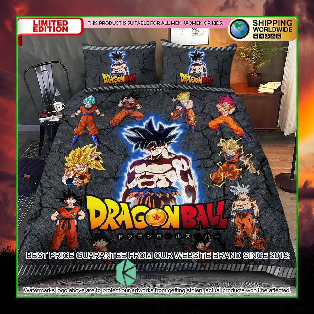 dragon ball goku power level crack bedding set limited edition jntky