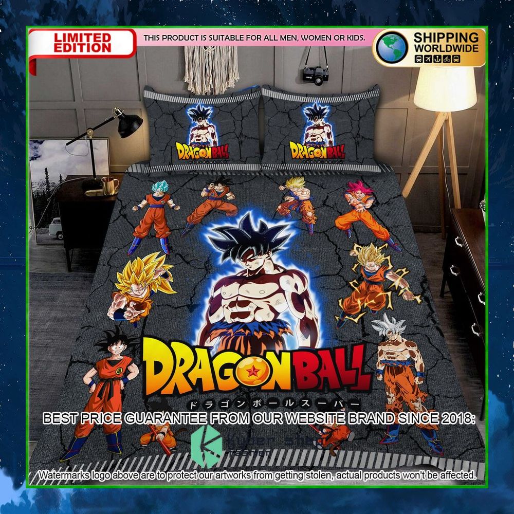 dragon ball goku power level crack bedding set limited edition krdjo