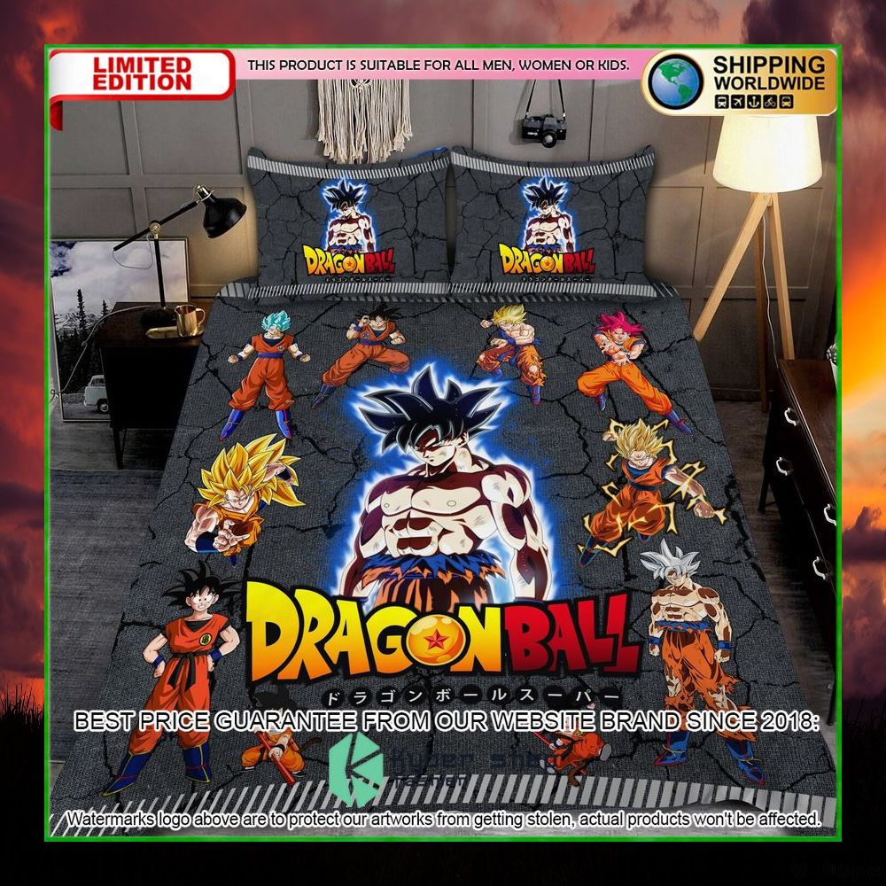 dragon ball goku power level crack bedding set limited edition tcyvy