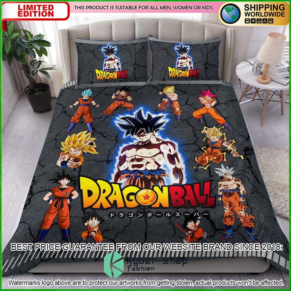 dragon ball goku power level crack bedding set limited edition