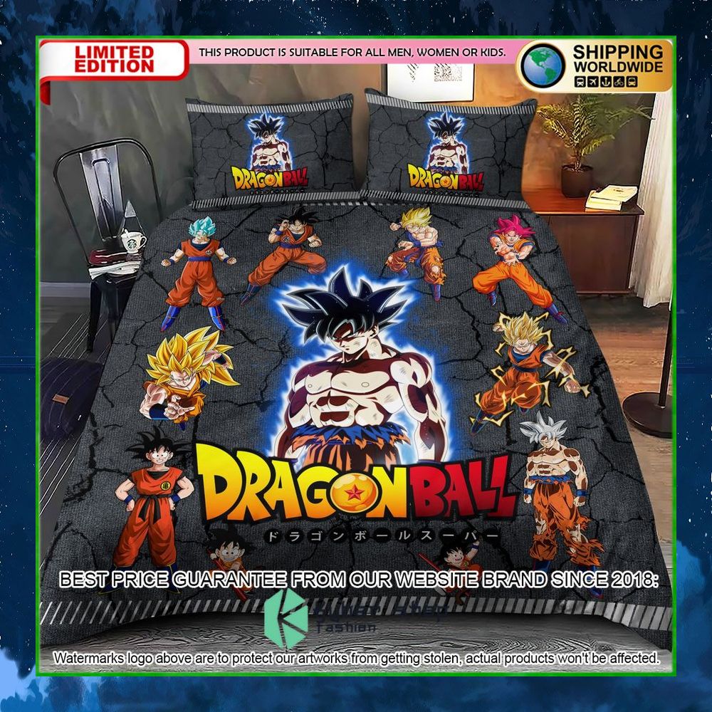 dragon ball goku power level crack bedding set limited edition zh7do