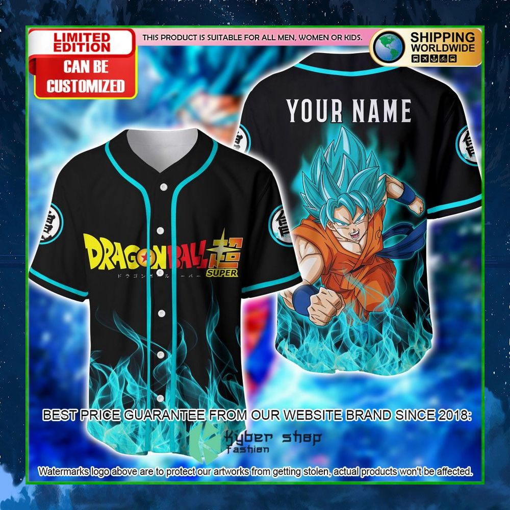 dragon ball super songoku custom name baseball jersey limited edition 3v3wy