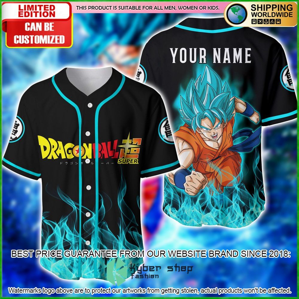dragon ball super songoku custom name baseball jersey limited edition qdr1t