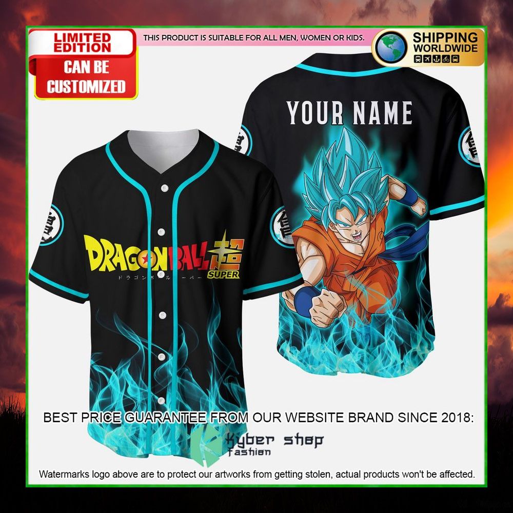 dragon ball super songoku custom name baseball jersey limited edition u2vqf