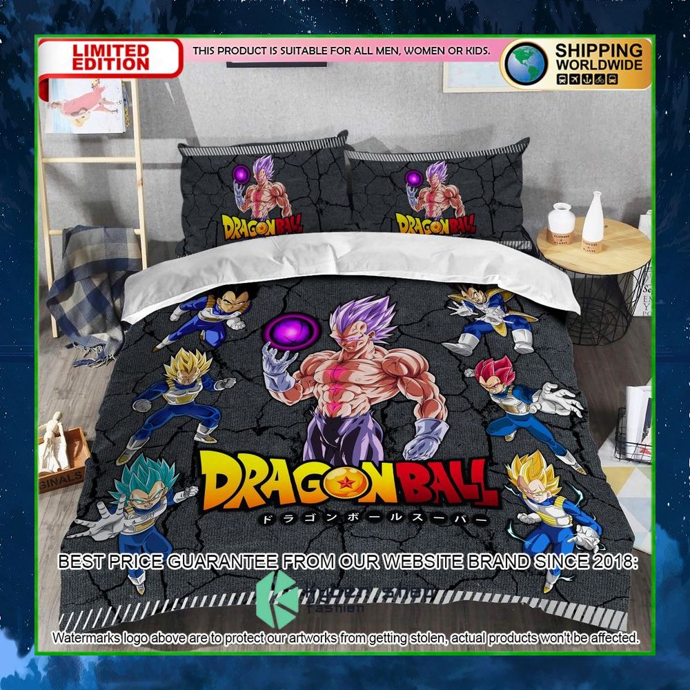 dragon ball vegeta power level crack bedding set limited edition 2euhv