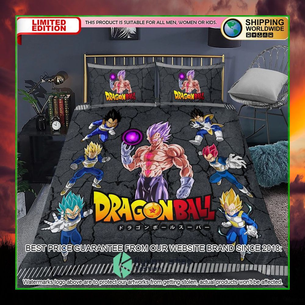 dragon ball vegeta power level crack bedding set limited edition 6apuu