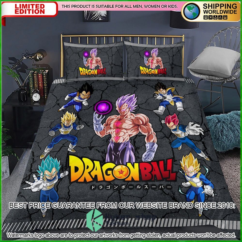 dragon ball vegeta power level crack bedding set limited edition 9msbi