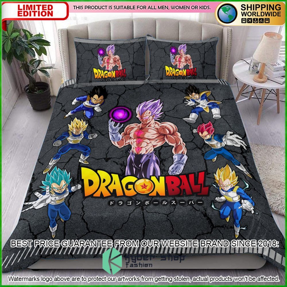 dragon ball vegeta power level crack bedding set limited edition 9wy5i