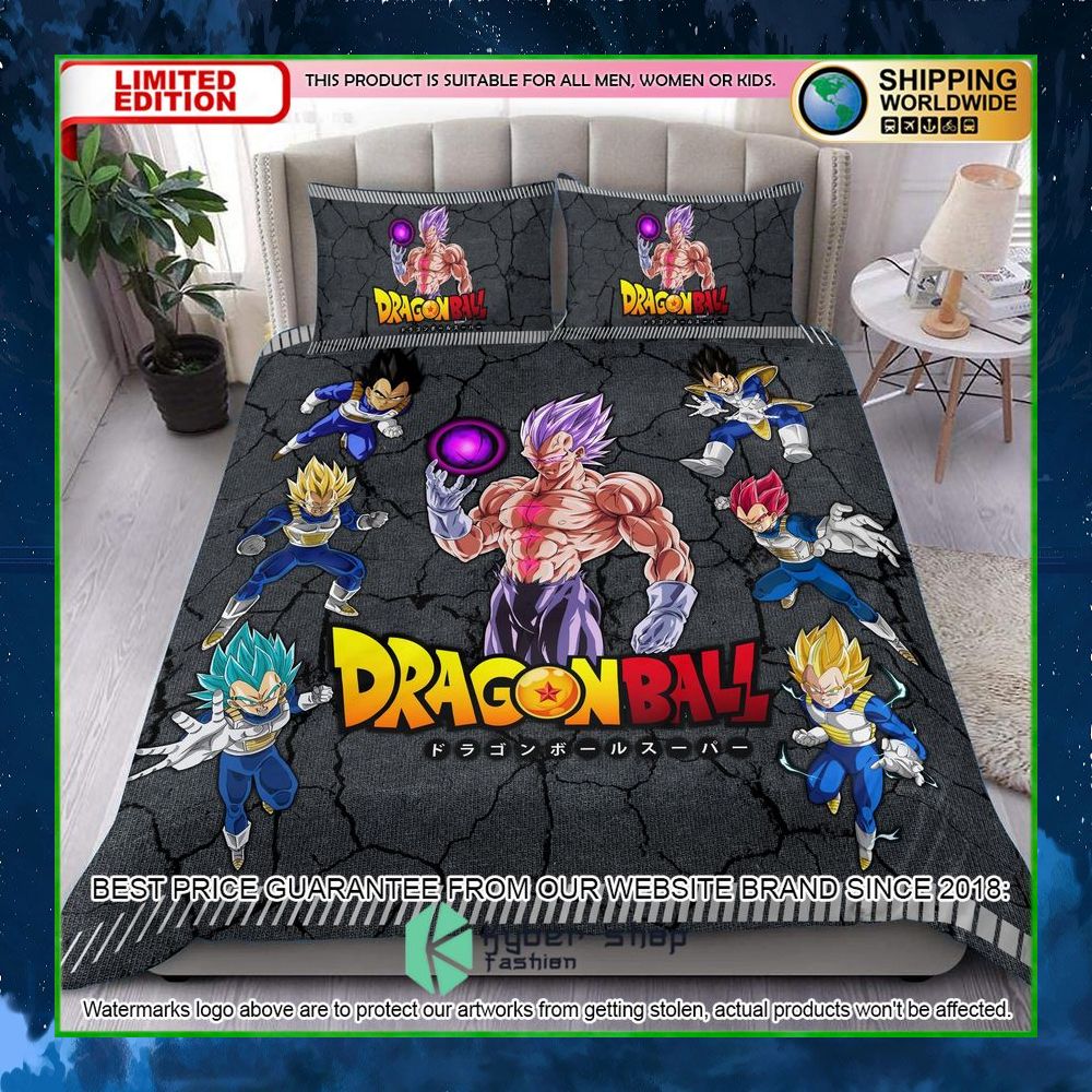 dragon ball vegeta power level crack bedding set limited edition tmima