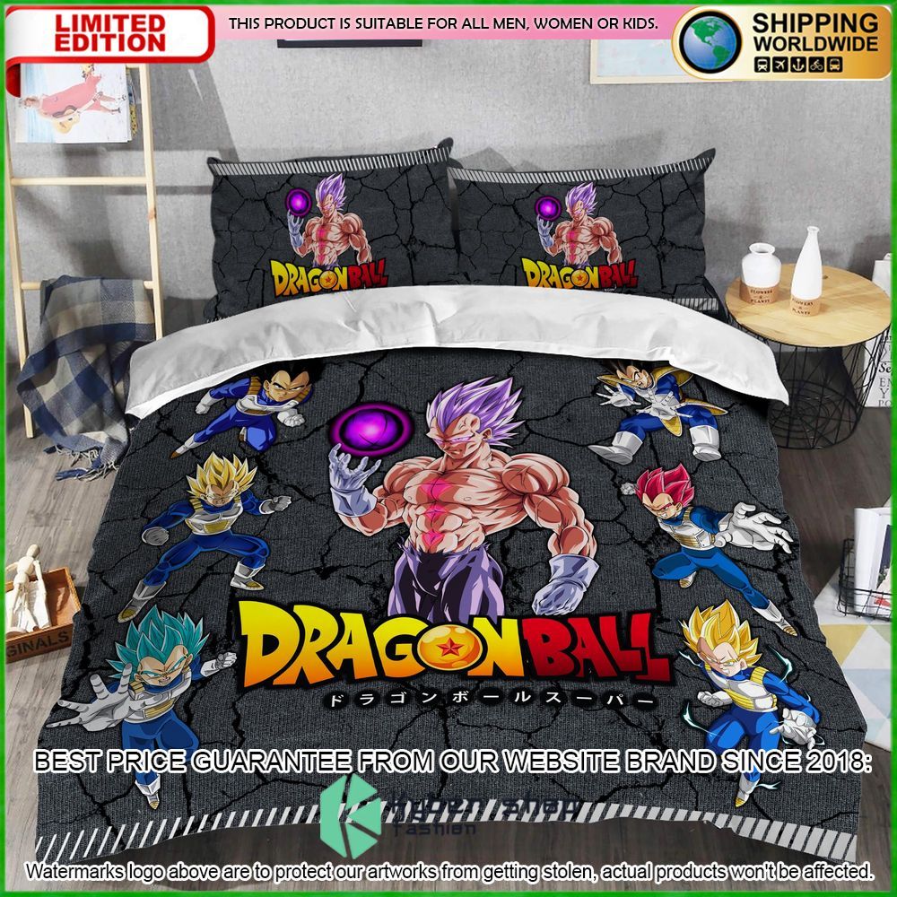 dragon ball vegeta power level crack bedding set limited edition uqwgc