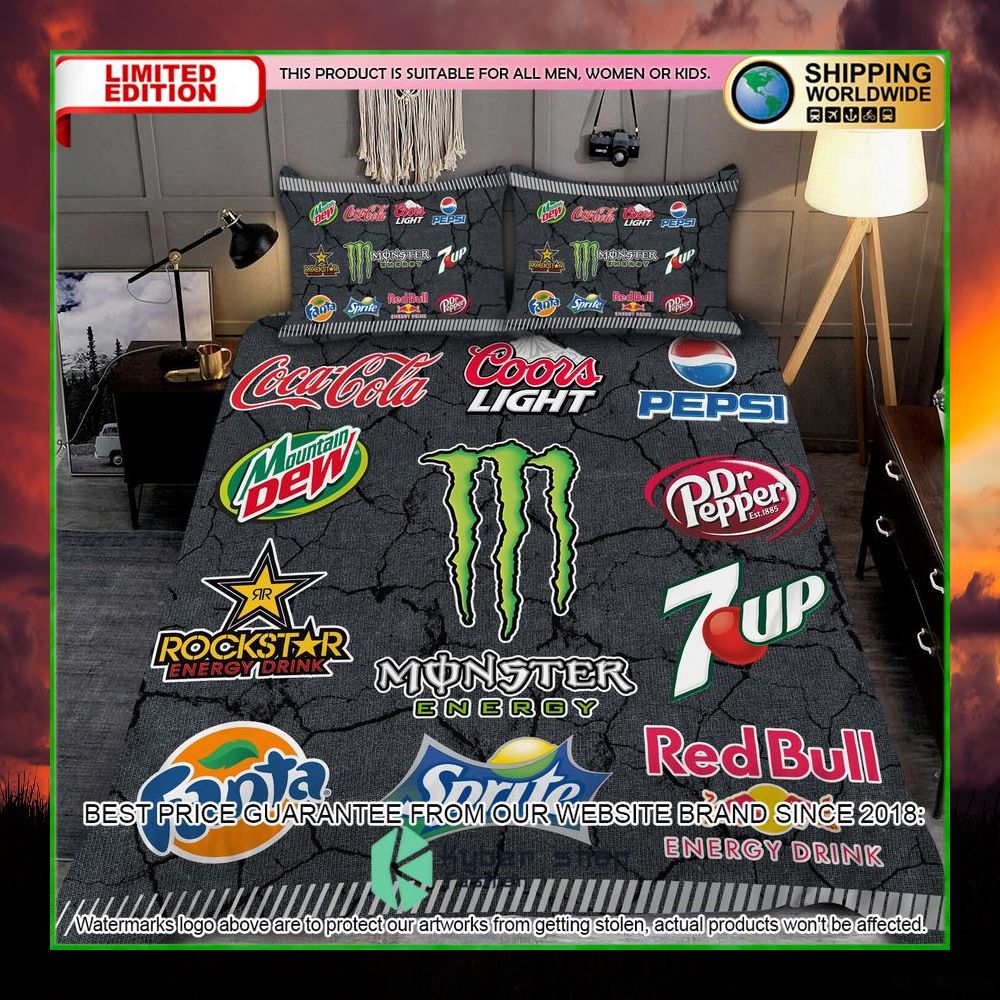 drinks logo monster energy crack bedding set limited edition 325i2