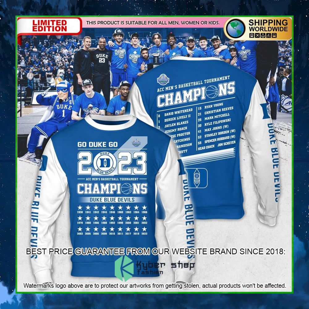 duke blue devils mens basketball champions 2023 hoodie shirt limited edition pm8rs