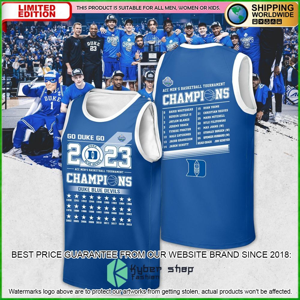 duke blue devils mens basketball champions 2023 tank top limited edition vhk3s