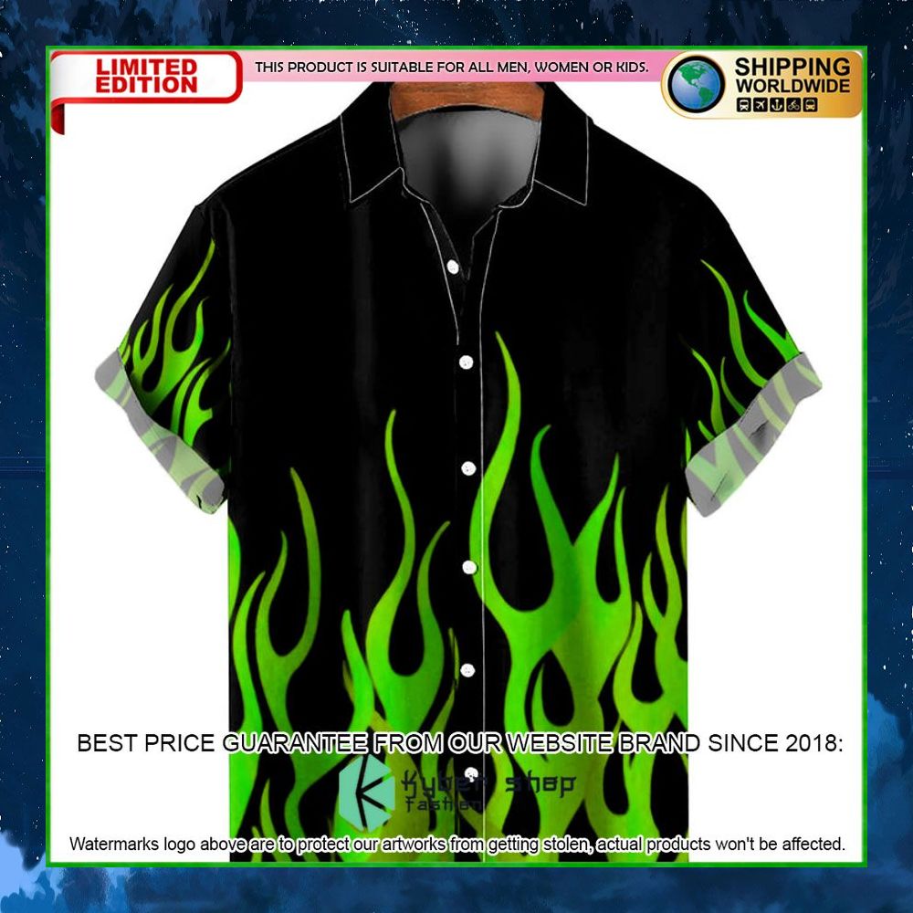 flame pattern shirt hawaiian shirt limited edition