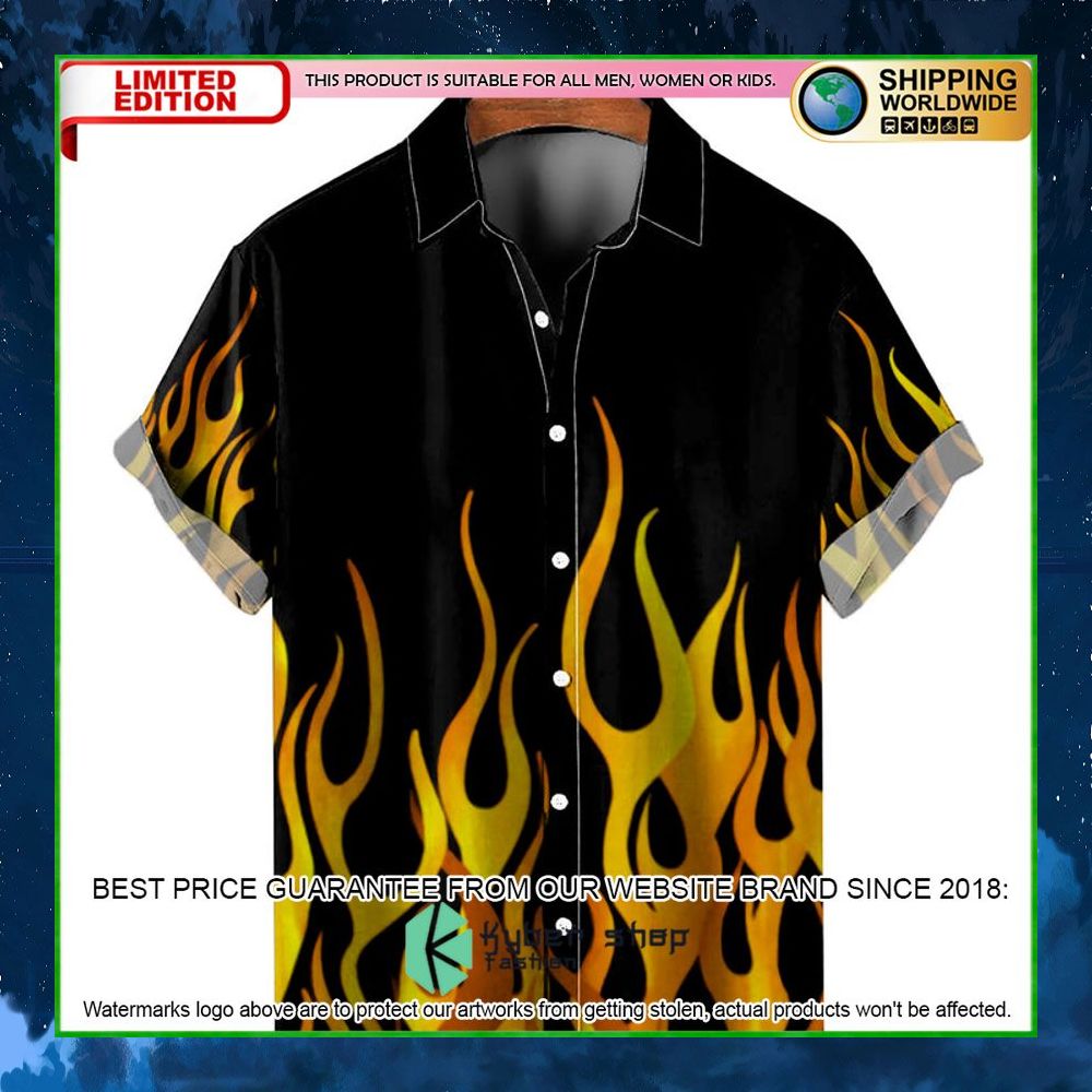 flame pattern shirt hawaiian shirt limited edition bchif