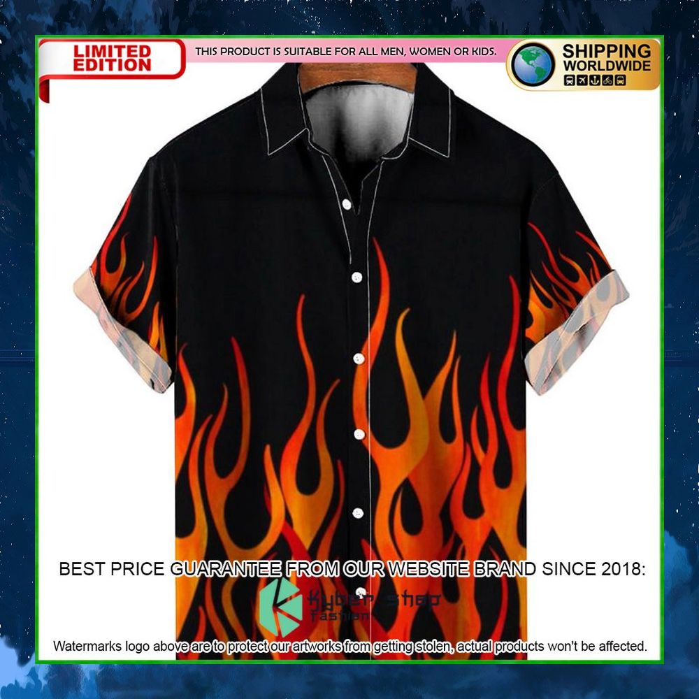 flame pattern shirt hawaiian shirt limited edition l1sen