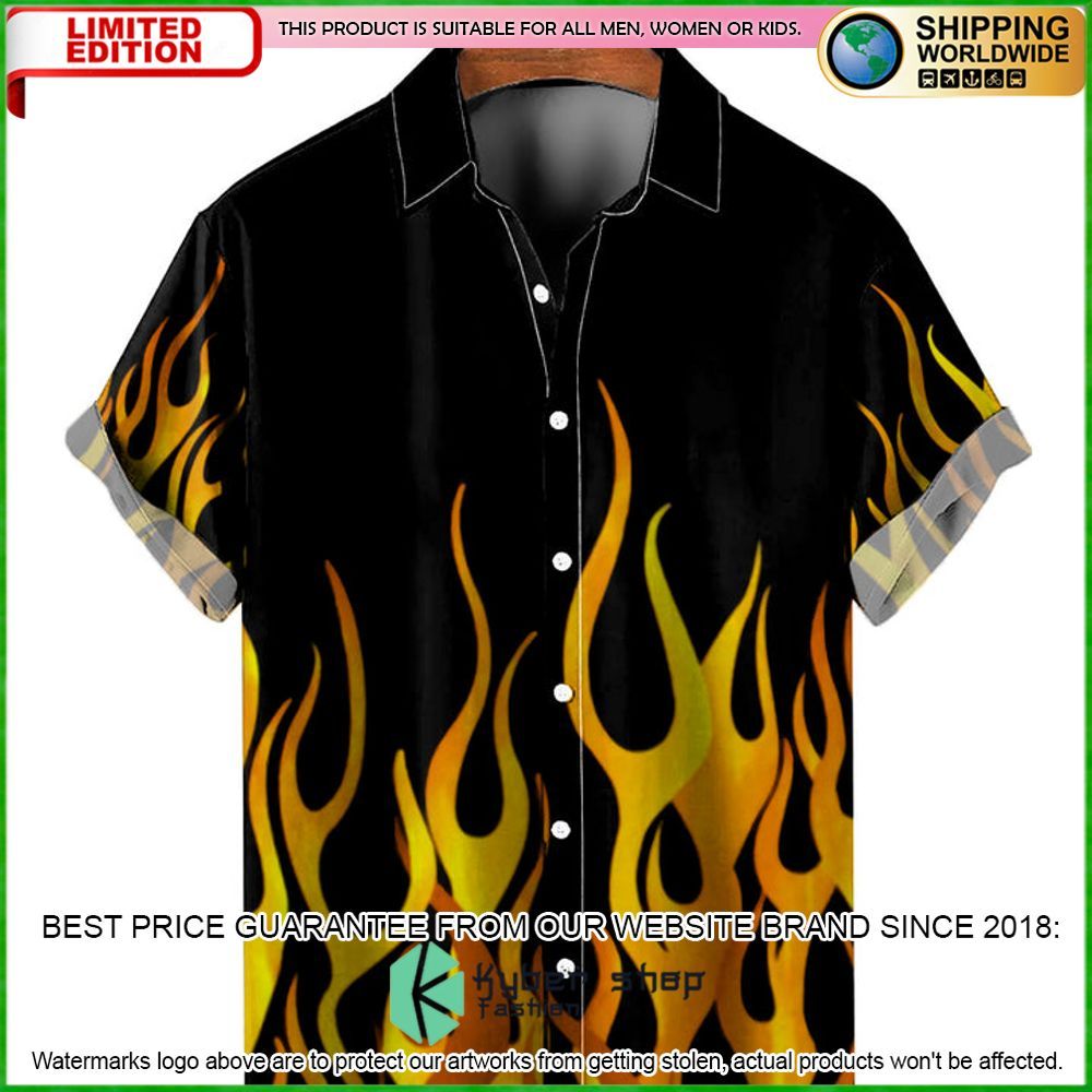 flame pattern shirt hawaiian shirt limited edition mpjko