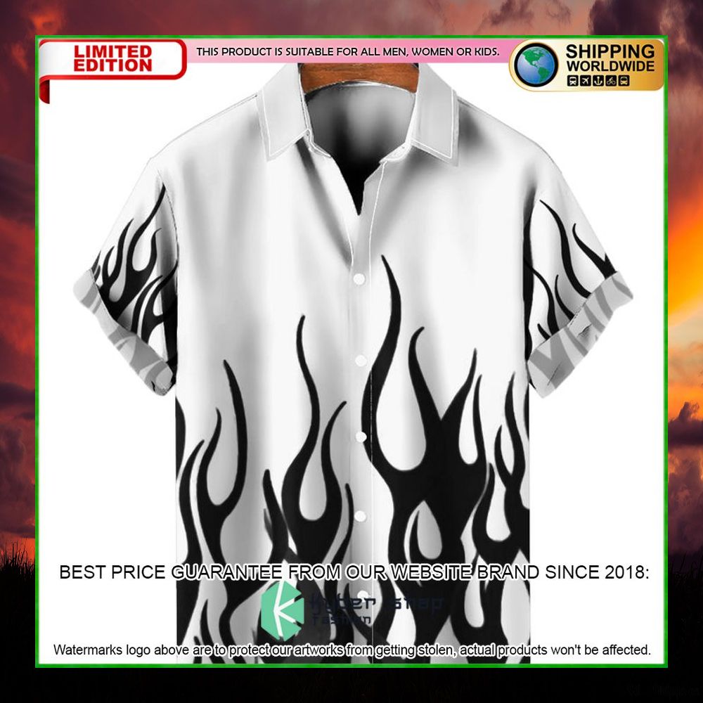 flame pattern shirt hawaiian shirt limited edition rvovo