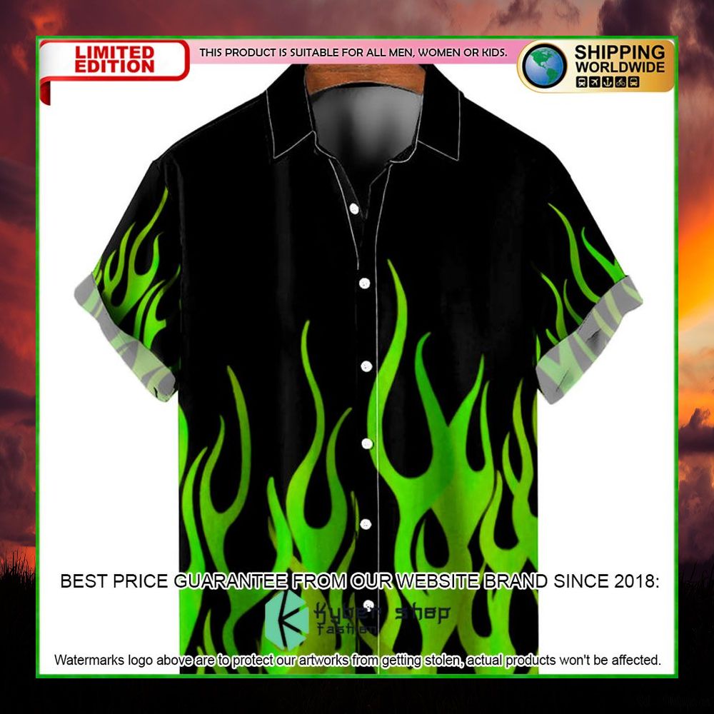 flame pattern shirt hawaiian shirt limited edition tuktj