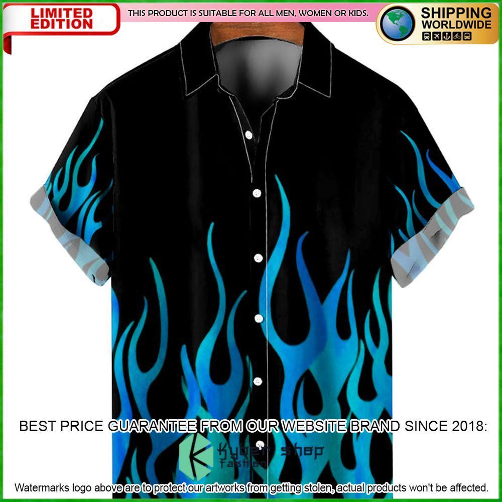 flame pattern shirt hawaiian shirt limited edition