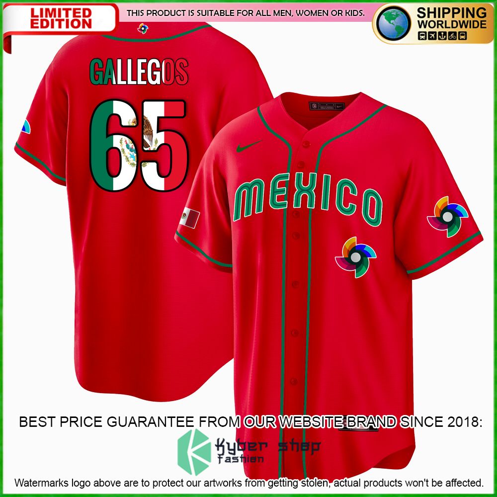 giovanny gallegos 65 mexico baseball jersey limited edition 0aeec
