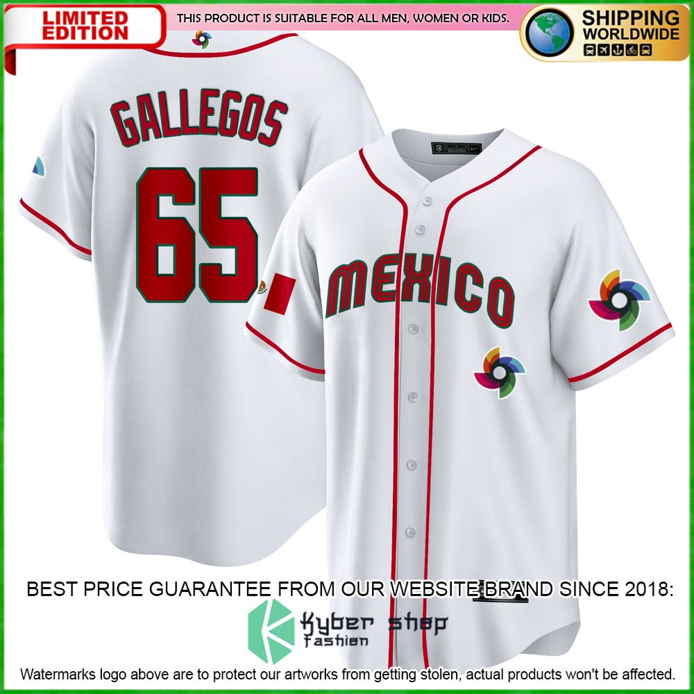 giovanny gallegos 65 mexico baseball jersey limited edition