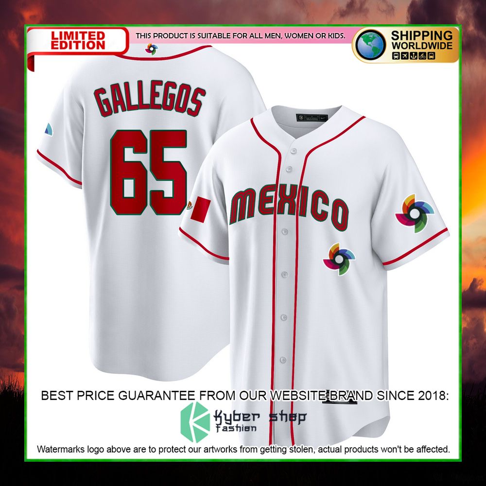 giovanny gallegos 65 mexico baseball jersey limited edition