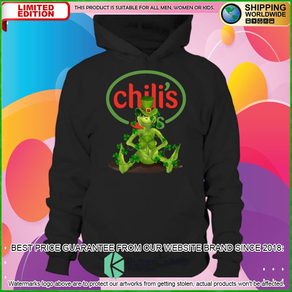 grinch patricks day chilis hoodie shirt limited edition