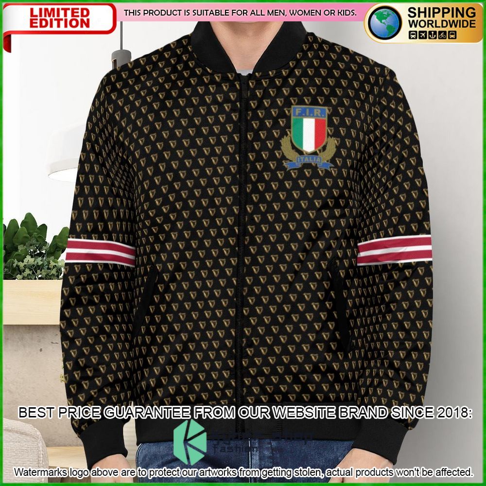 guinness beer italy national rugby union team bomber jacket limited edition uu0um