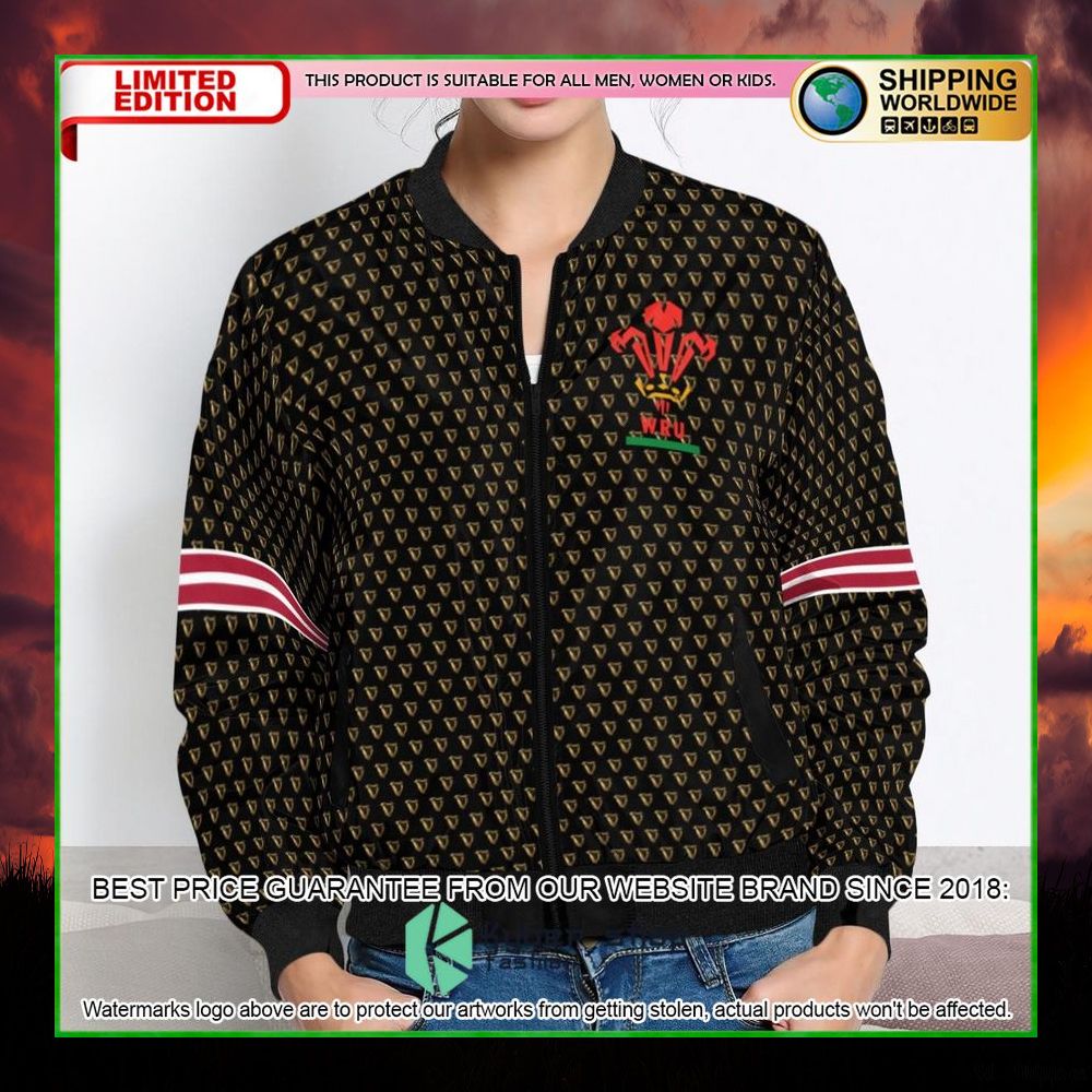 guinness beer welsh rugby bomber jacket limited edition 5tehf