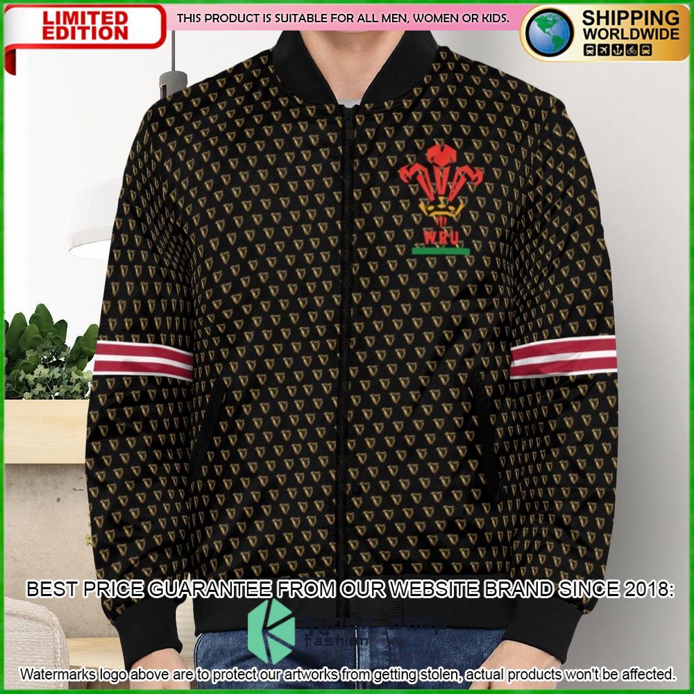 guinness beer welsh rugby bomber jacket limited edition e5ydw