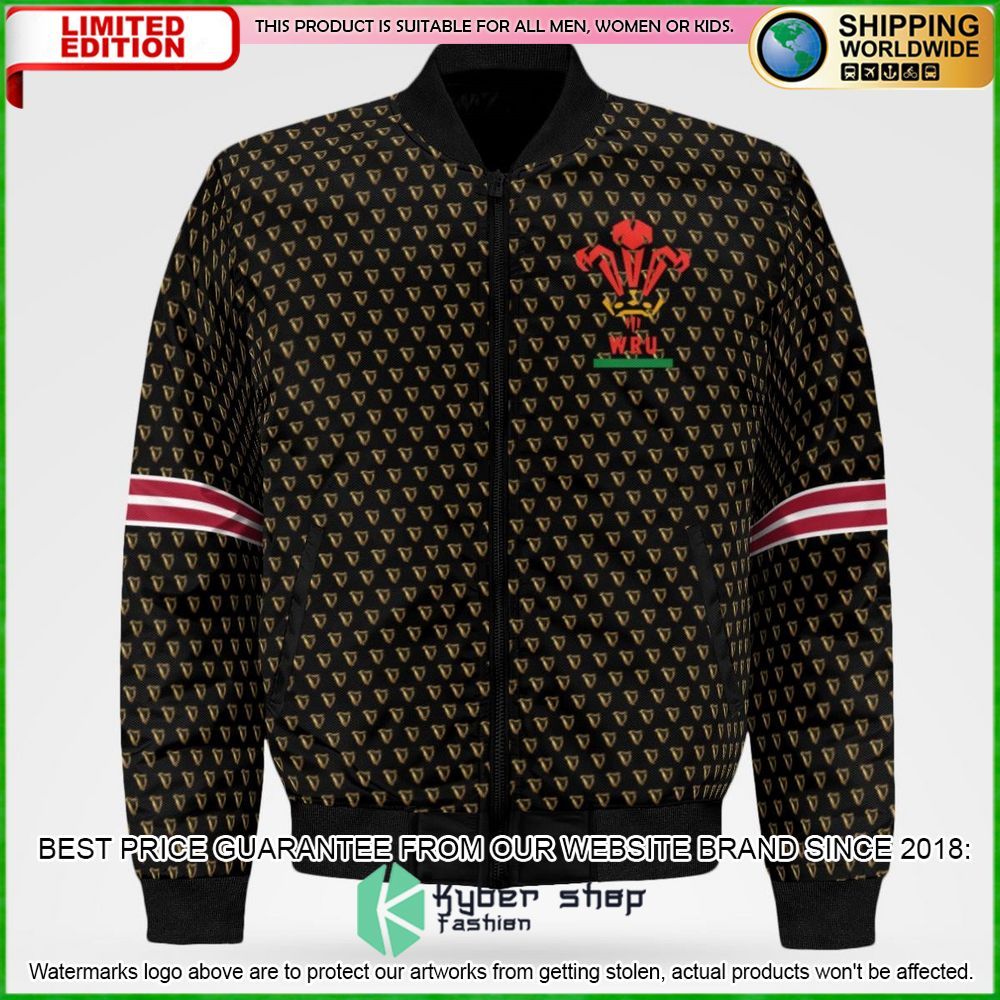guinness beer welsh rugby bomber jacket limited edition vpssd
